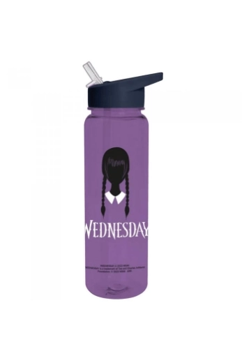 Bouteille en plastique Wednesday avec paille 700 ml