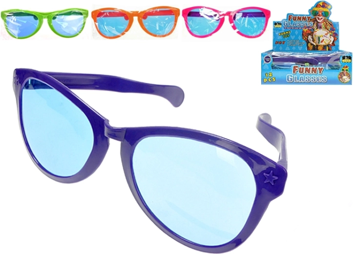 Lunettes de fête amusantes 26 cm – lot de 12 pièces, 4 couleurs