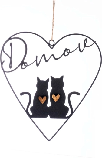 Décoration métallique chat DOMOV noire