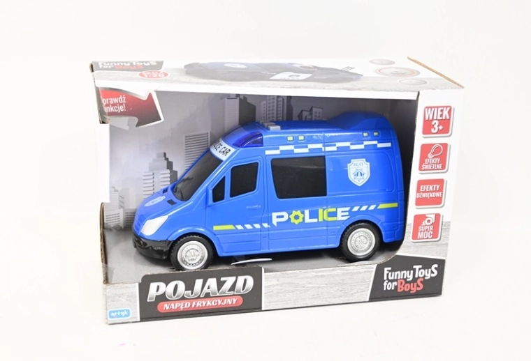 Autobus de police à rétrofriction avec lumières et sons