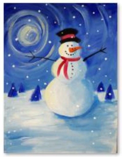 Broderie diamant (diamond painting) bonhomme de neige 30 × 40 cm - 1 pièce