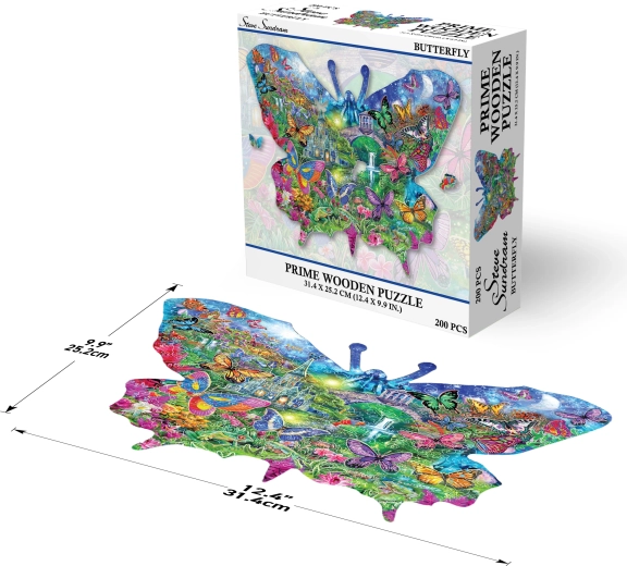 Puzzle en bois papillon 200 pièces Prime 3D