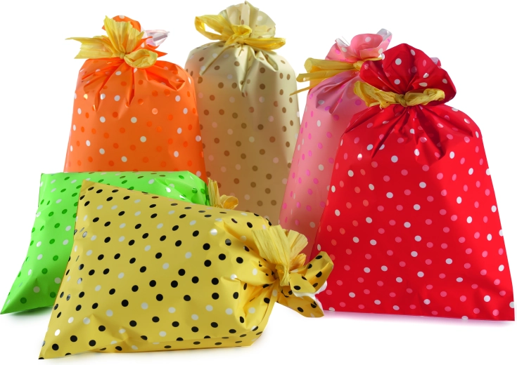 Sachet en cellophane 16 × 25 cm à pois
