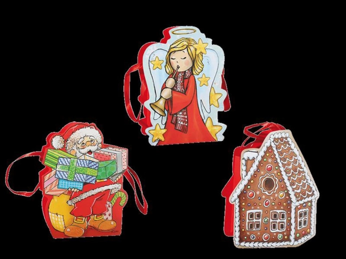 Sac cadeau de Noël 19 × 15 cm, motifs assortis