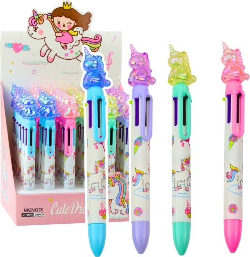 Stylo multicolore Licorne 6 couleurs 0,7 mm