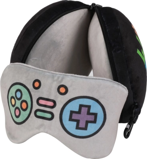 Coussin de voyage avec masque let's play