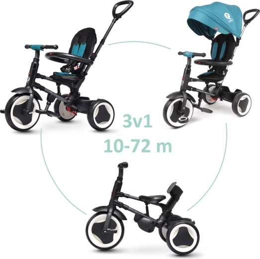 Tricycle pliable Qplay Rito EVA vert-bleu