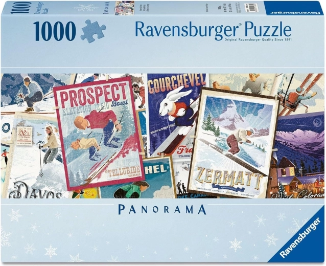 Puzzle panoramique Ravensburger Affiches de ski anciennes 1000 pièces