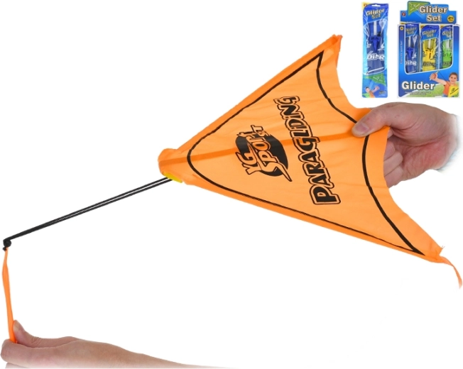 Deltaplane en tissu à lancement avec parachutiste 43 cm