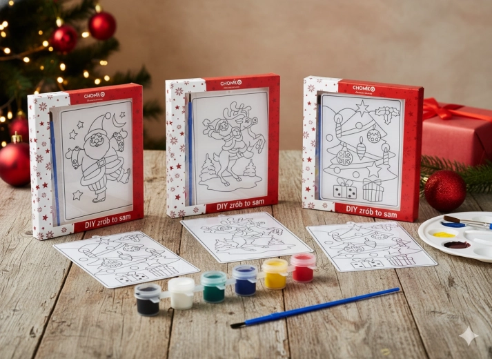 Coffret de Noël pour peindre des vitraux avec 6 couleurs – motifs assortis