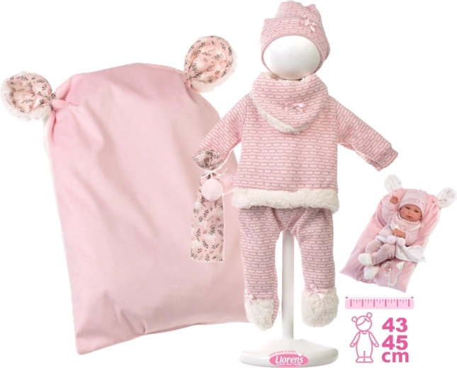 Llorens tenue pour poupée New Born 40–42 cm, set hivernal 5 pièces avec accessoires