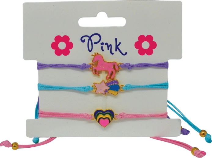 Bracelets pour enfants 3 pcs – licorne, comète et cœur
