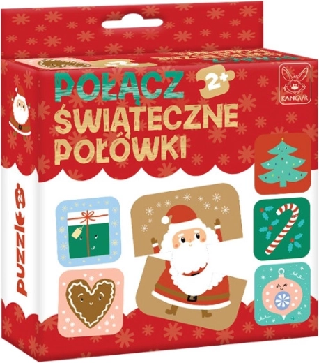 Associe les demi-puzzles de Noël sucrés – jeu éducatif pour enfants