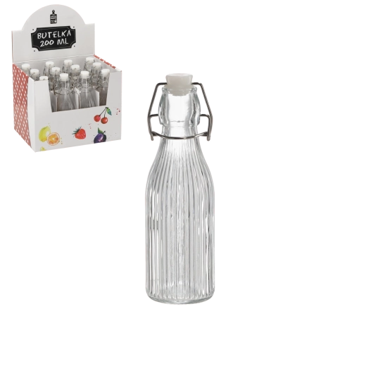 Bouteille ronde 200 ml avec fermeture mécanique (12 pcs)