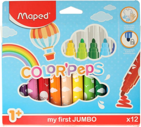 Feutres pour tout-petits 1+ MAPED Color’Peps Early Age, 12 couleurs