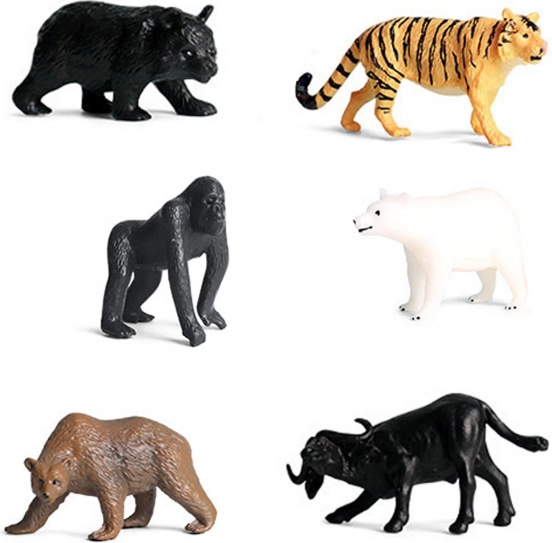 Set d’animaux sauvages en boîte, 6 pcs