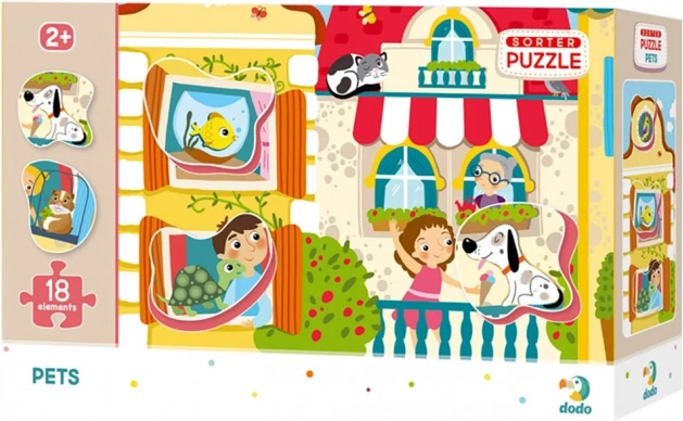 Puzzle de tri 18 pièces – animaux domestiques