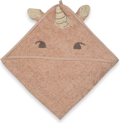 NuuRoo Aki Junior serviette de bain à capuche rose licorne