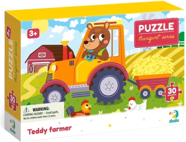 Puzzle DODO transport : fermier teddy, 30 pièces