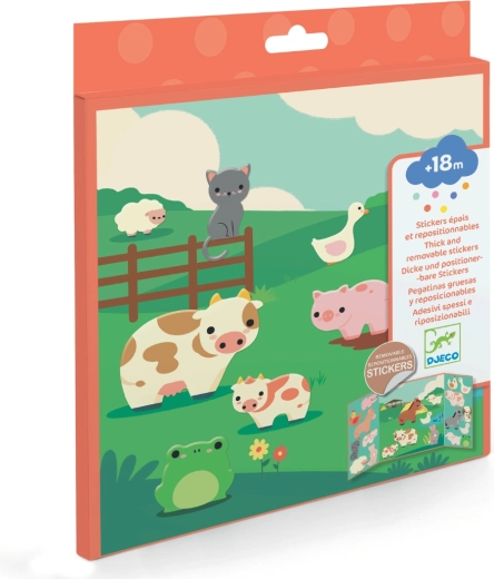 Autocollants repositionnables – animaux de la ferme DJECO
