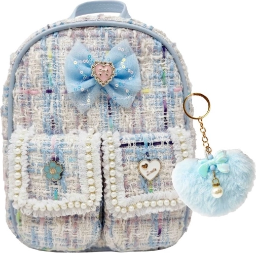 Sac à dos enfant Hot Focus avec porte-clés pompon, bleu
