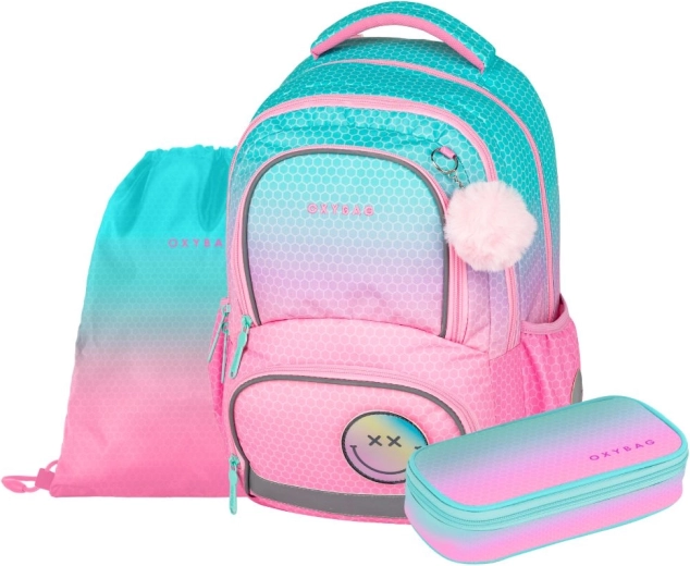 Set scolaire OXYBAG OXY NEXT Ombre Pink – sac à dos, trousse et sac