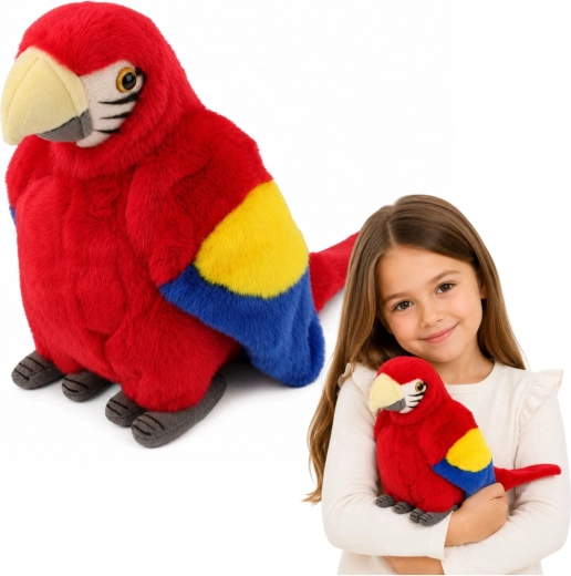 Peluche perroquet ara rouge 24 cm