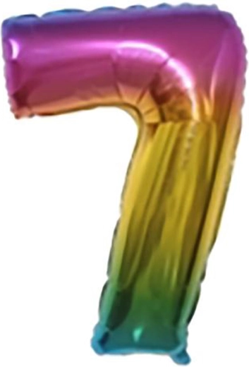 Ballon en aluminium chiffre 7 arc-en-ciel 30 cm TORO