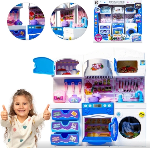 Meubles de cuisine pour poupées – bleu - 1 pièce