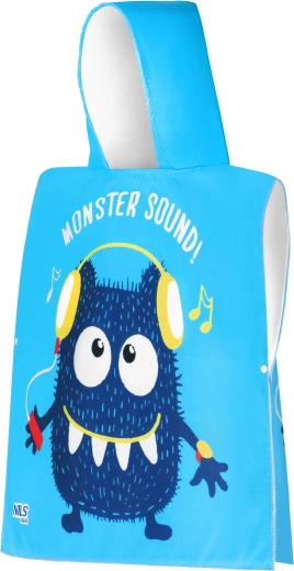 Poncho enfant en microfibre avec capuche NILS aqua Monster Sound