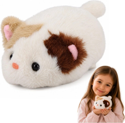 Chaton en peluche blanc 16 cm - 1 pièce
