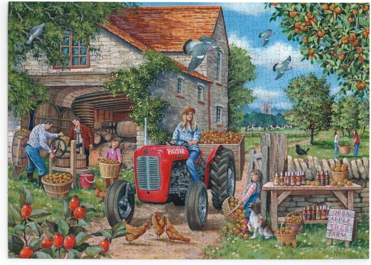 Puzzle Récolte des pommes avec le tracteur Rosie, 500 grandes pièces