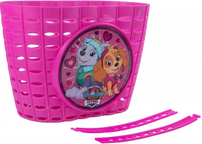 panier vélo enfant avec motif PAW PATROL – rose