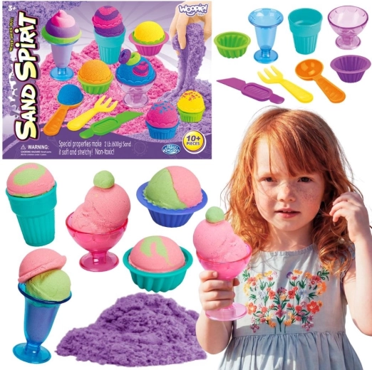 Woopie sable cinétique – set glacier avec accessoires (10 pièces)