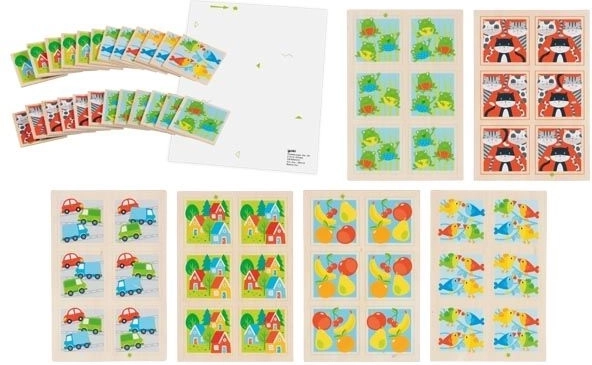 Goki jeu de mémoire Regarde de plus près – mémo en bois pour enfants