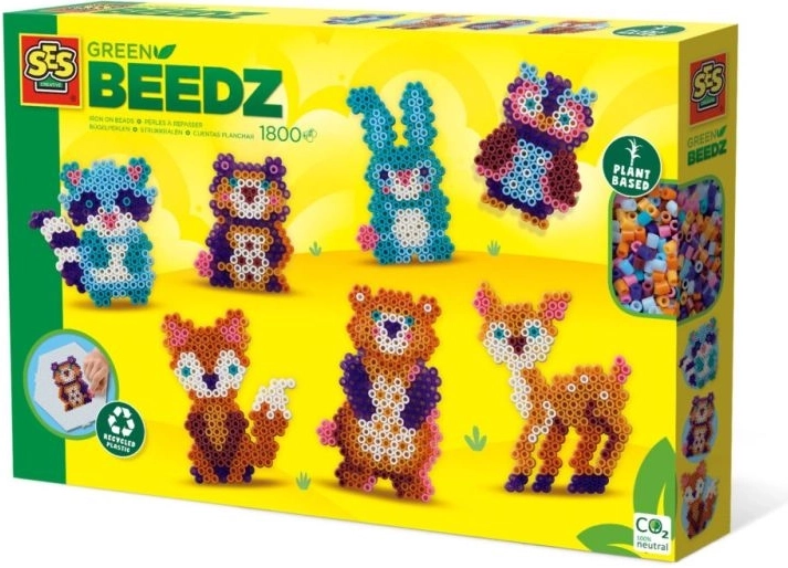 SES Creative Green Beedz – perles à repasser animaux de la forêt