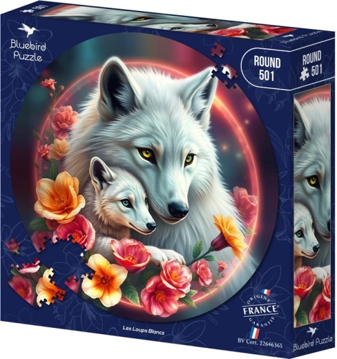 Puzzle rond Bluebird Loups blancs 501 pièces