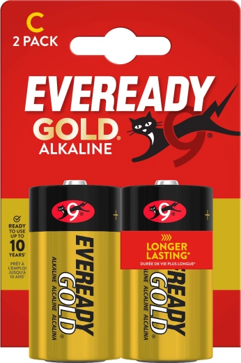 Piles alcalines ENERGIZER Eveready Gold C (LR14) 1,5 V – lot de 2