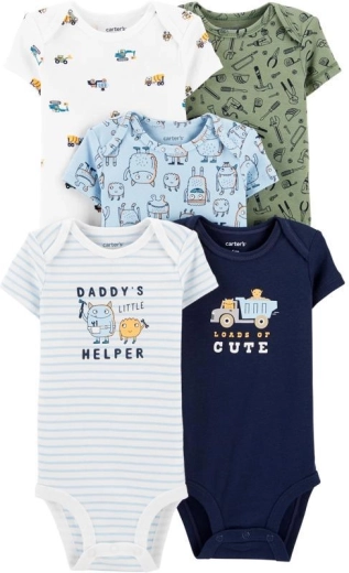 Body bébé Carter’s à manches courtes pour garçon, assortiment, 5 pièces, taille 46