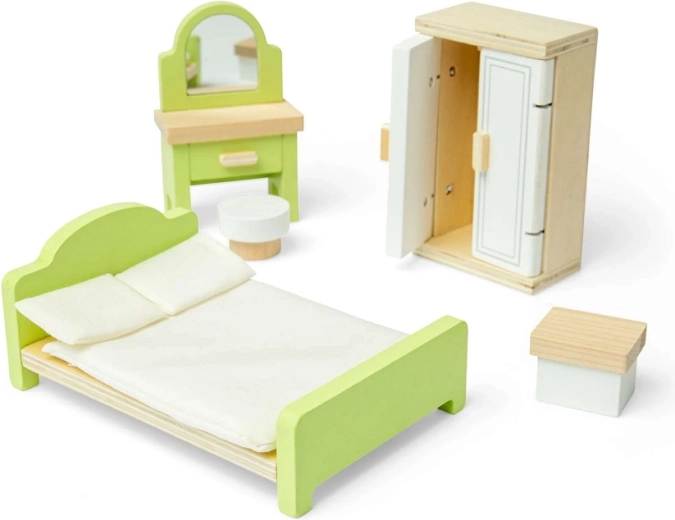 Bigjigs Toys chambre en bois pour maison de poupées
