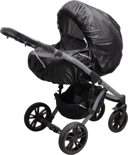 Housse de pluie pour poussette avec éléments réfléchissants New Baby Basic noir