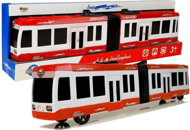 Autobus articulé à friction rouge