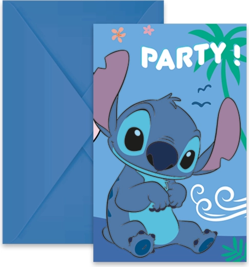 Disney Stitch – invitations avec enveloppes (6 pcs)