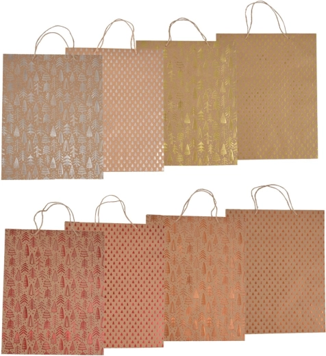Sac cadeau de Noël XMAS 33 × 9,5 × 41 cm (mix de 8 motifs)