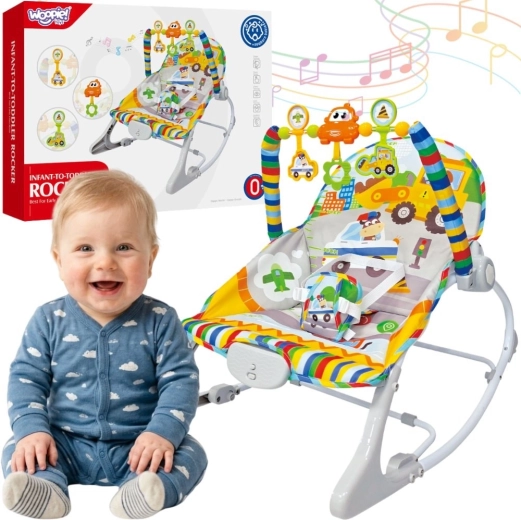 Transat interactif Woopie baby avec vibrations et arche de jeux, multicolore