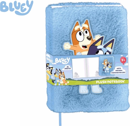 Carnet peluche BLUEY A5, 80 pages