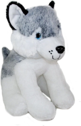 Chien husky en peluche interactif 24 cm
