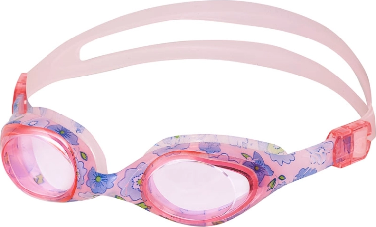 Lunettes de natation pour enfants roses à motif floral