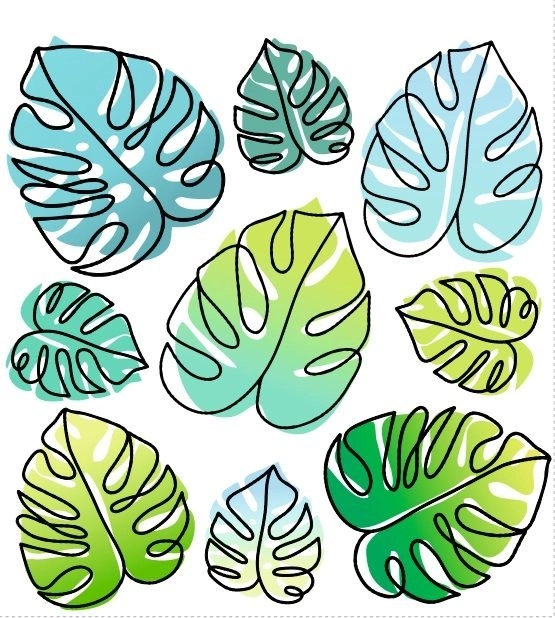 Transferts thermocollants à motifs de feuilles de monstera 15 × 21 cm