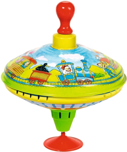 Toupie bourdonnante avec poignée en bois – petit train - 1 pièce
